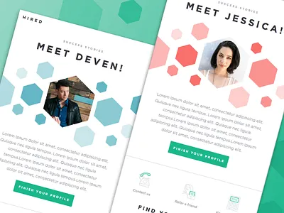 Success Stories Email email featured illustration marketing onboarding polygon san francisco shapes startup template