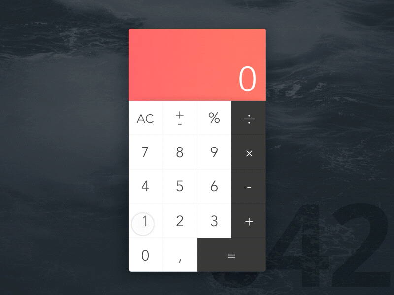 Day 42 - Calculator 100 day challenge animation calculator challenge dailyui design gif interaction principle ui user interface ux