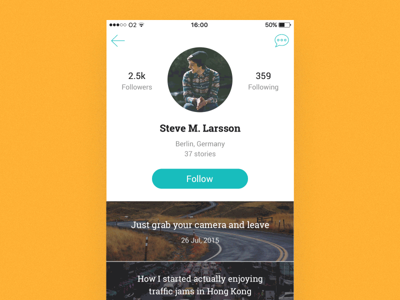 Day 006 / User Profile 006 app dailyui gif ios profile stories ui user ux