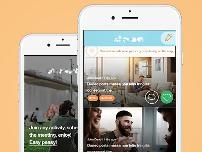 Social App app color comment feed iphone login logo social team