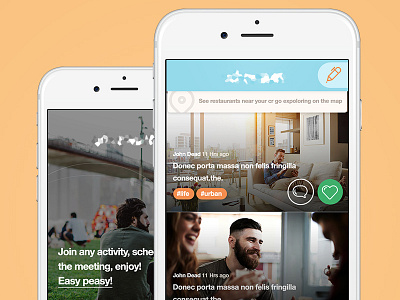 Social App app color comment feed iphone login logo social team