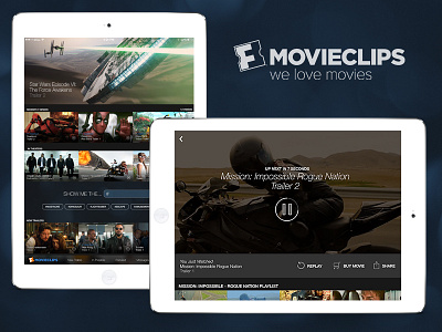 Movieclips for iPad ios ipad movie ui ux video