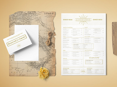 International Stationery Family art deco brand design food international menu playfair pointy thin vector