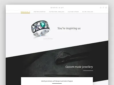 Dubellay black jewelry luxury ring web white