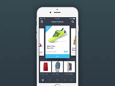 E-commerce App app buy card e commerce iphone products shop ui card