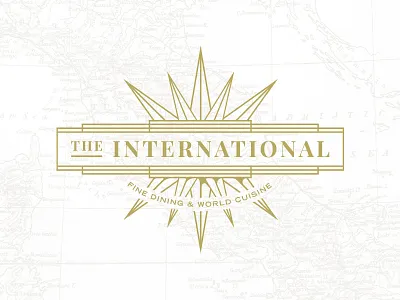 The International Brandmark art deco brand design food international map playfair pointy thin vector world