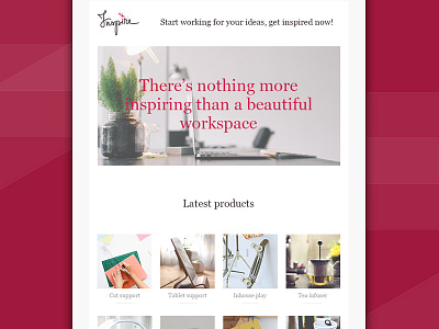 Inspire Newsletter georgia inspire newsletter space store ui webdesign