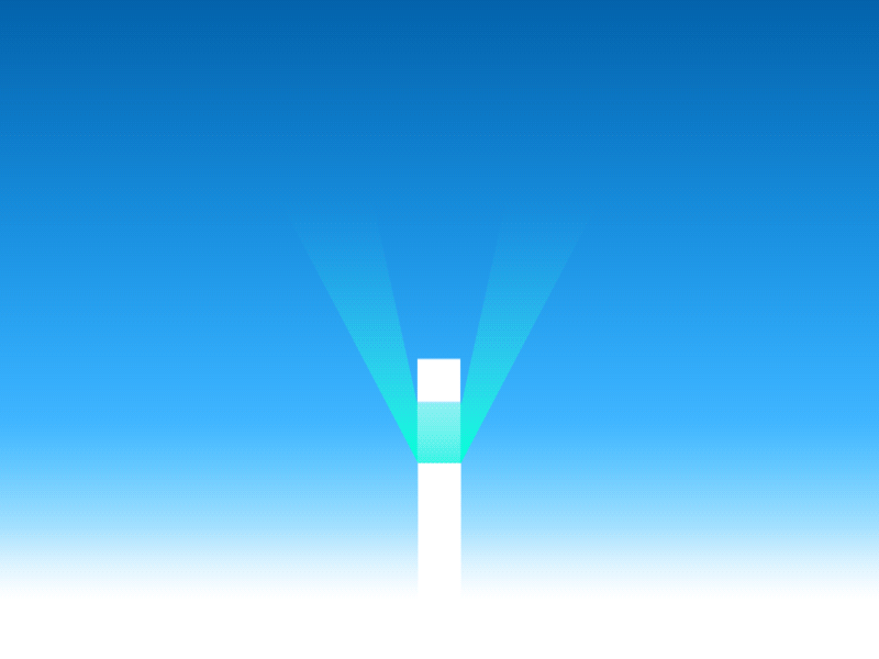 Landing after effects animation cube flight game glow physics sky