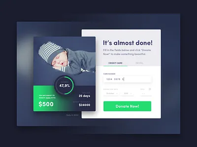Credit Card Checkout, Daily UI #002 002 app charity credit card daily ui dailyui form payment ui