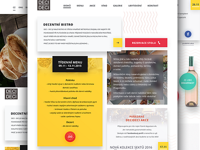 Bistro homepage DECIDECI v7 wip bistro coffee design dinner food milkovone page restaurant web wine