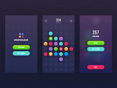 DropColour game app colors colour dark drop game ios iphone mobile play sketch