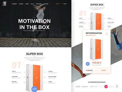 Run&Co the box for run clean design flat health landing page run running sport startup web