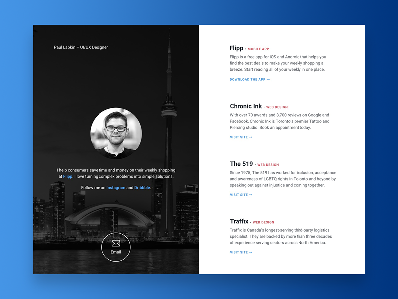 Portfolio 2.0 concept dark designer grid minimal personal portfolio profile typography ui web website