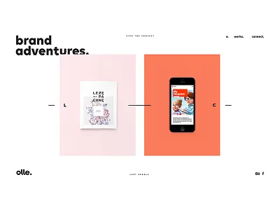 Olle Dribble black brand logos minimal olle ollestudio site webdesign website white