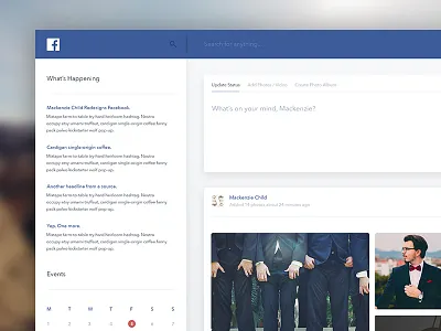 Daily Design 012 - Facebook Feed Redesign Concept daily design dailyui facebook redesign