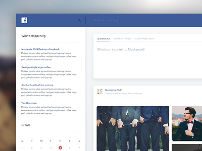 Daily Design 012 - Facebook Feed Redesign Concept daily design dailyui facebook redesign