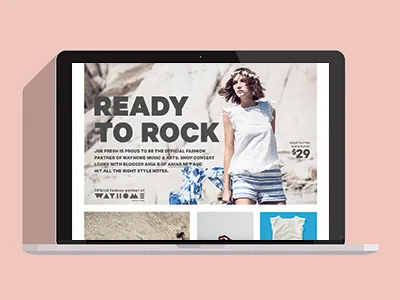 Wayhome x Joe Fresh editorial graphic design product styling web design