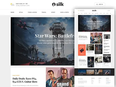 Modern Magazine Design blog header hero magazine photoshop psd sketch template typography ui kit web design website