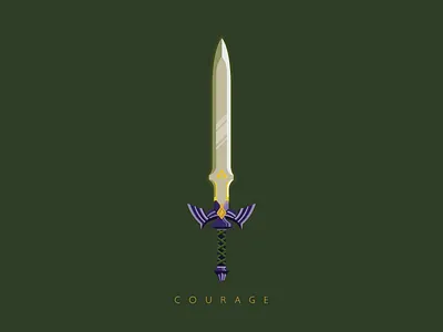 Courage flat icon illustration link mastersword shadows sword triforce zelda