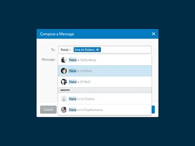 Compose a Message Modal design modal ui modal window ui user experience user interface ux
