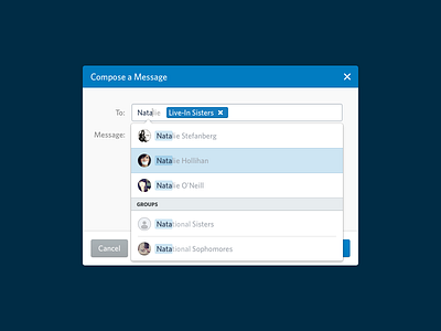Compose a Message Modal design modal ui modal window ui user experience user interface ux