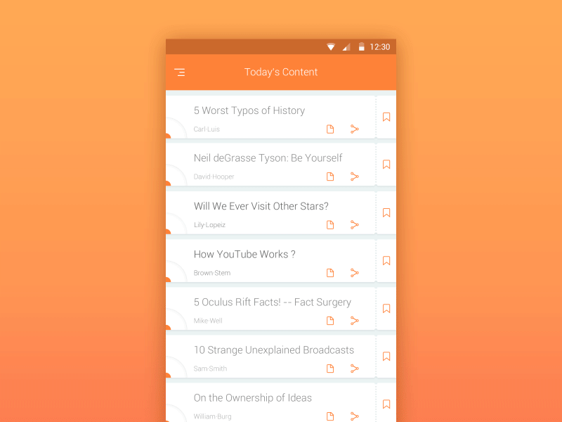 The concept of an app about getting knowledge animation choice gif knowledge list material radio ui