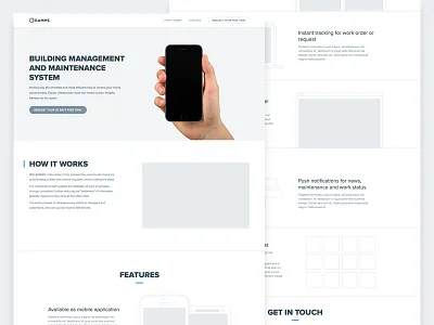 Landing page Wirefame clean greyscale landing page minimial simple ui web wireframe