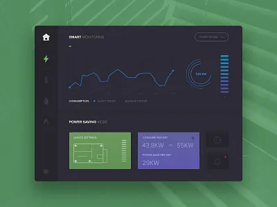 Home Monitoring Dashboard app control dailyui dashboard home interface monitoring power smarthome ui
