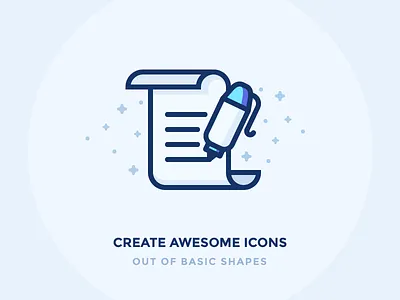 Basic Shapes documents icon illustration letter magic outline paper pen scroll sign vector write