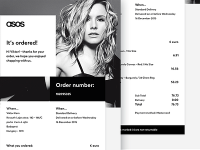 Email Receipt asos dailyui email fashion financial order payment receipt report