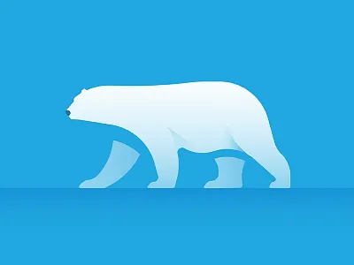 Polar gradient illustration minimal polar bear print screenprint shadow vector winter