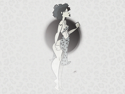 Leonella beauty bone character design female leopard leopard print leopardess necklace pinup queen warrior