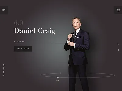 Bond Store clean design e commerce james bond layout minimal store ui web