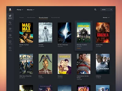 Amazon Video Concept amazon color dark icons movies nova proxima ui ux video