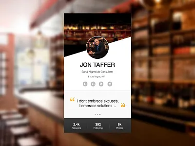 Day 006 - User Profile 005 adobe bar dailyui mobile photoshop profile social ui ux