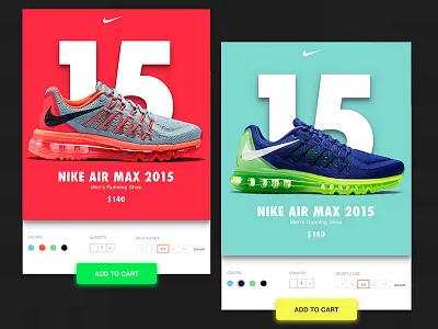 Nike Cards design flat futuristic material metro modern nike sketch store ui ultra website