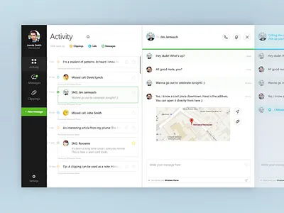 Omnipaste App Chat app clean flat metro minimal ui user experience user interface ux windows