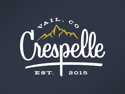 Crespelle colorado crepes crespelle lettering logo mountains script type vail