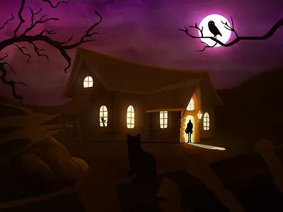 Who's there.. animation arslan cat illustration night owl pakistan practice