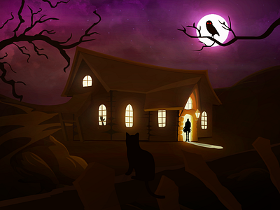 Who's there.. animation arslan cat illustration night owl pakistan practice