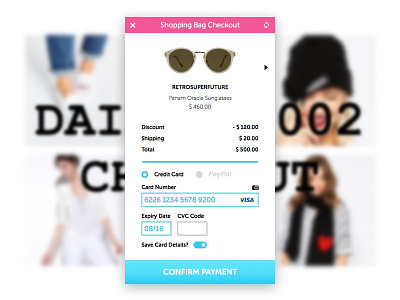 Credit Card Checkout - DailyUI#002 002 card challenge checkout credit dailyui form minimal mobile ui ux web