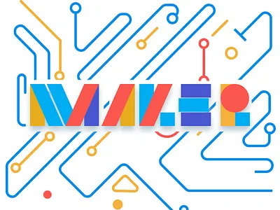 Makers Banner abstract colors flat geometric lines shapes tech