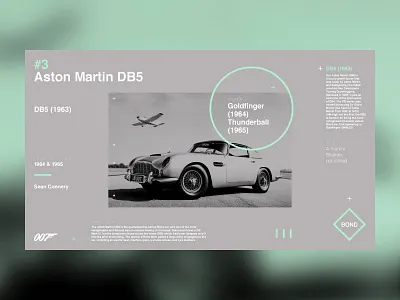 007 Bond Cars automotive bond car cars clean color dashboard data design layout ui