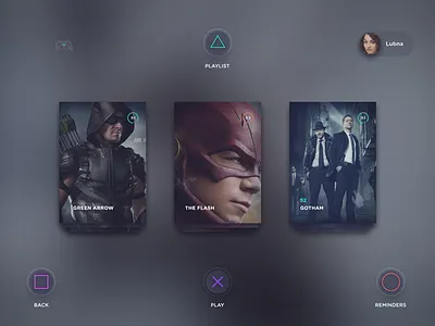 Tv/Ps4 App dailyui dark day25 ps4 series translucent tv