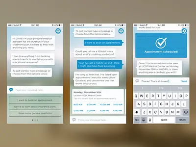 Medical Messenger Assistant assistant booking concept exploration health hospital ios iphone medical messenger mobile virtual assistant