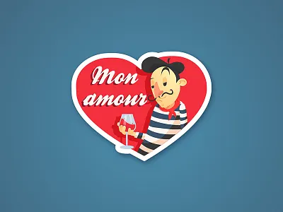 My City, My Vibe by Viber - The Romantic Artist art flirt hat heart love moustache paris smile sticker wine