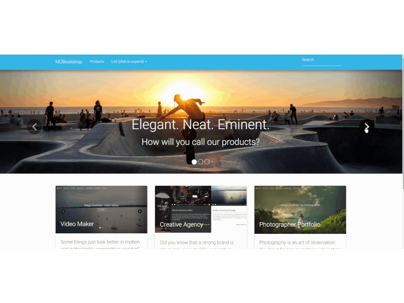 Material Design Bootstrap - Halfcarousel Free Template bootstrap css jquery materialdesign mdb