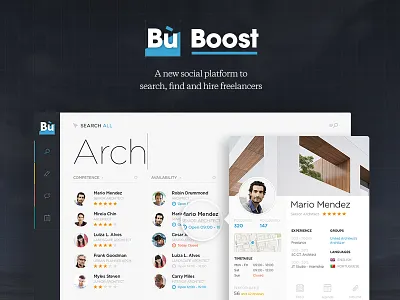 Business booster - social platform behance business casestudy cms crm freelance platform project search social ui ux