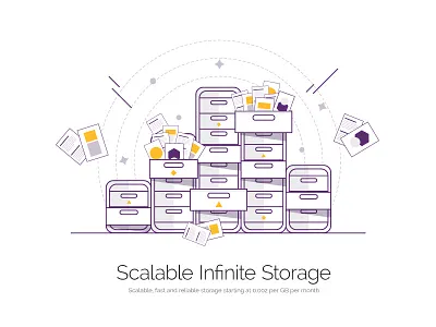 Scaleway illustration : storage illustration online scaleway storage vector