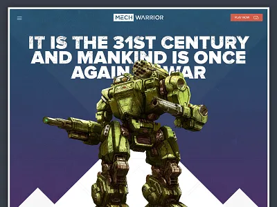 Daily UI 003 - Landing Page battletech dailyui landing mech mechwarrior page sharp summoner thor triangles ui warrior